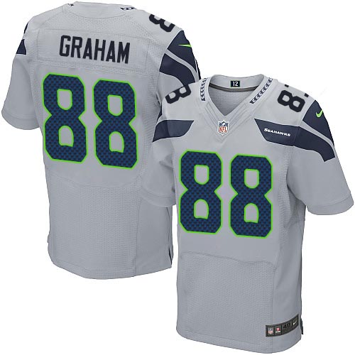 Men's Elite Jimmy Graham Nike Jersey Grey Alternate - #88 NFL Seattle Seahawks